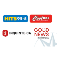 Logos of HITS 95.5, Cool 100.1, INQUINTE.CA, and Good News INQUINTE.CA displayed on a white background.