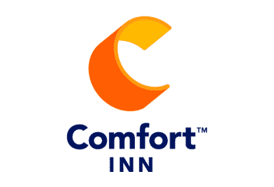 The Comfort Inn logo featuring a stylized orange and yellow "C" above the words "Comfort INN" in blue text.