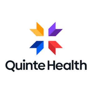 Quinte Health logo with a geometric, four-pointed star in yellow, purple, blue, and red above the words "Quinte Health" in bold black text on a white background.